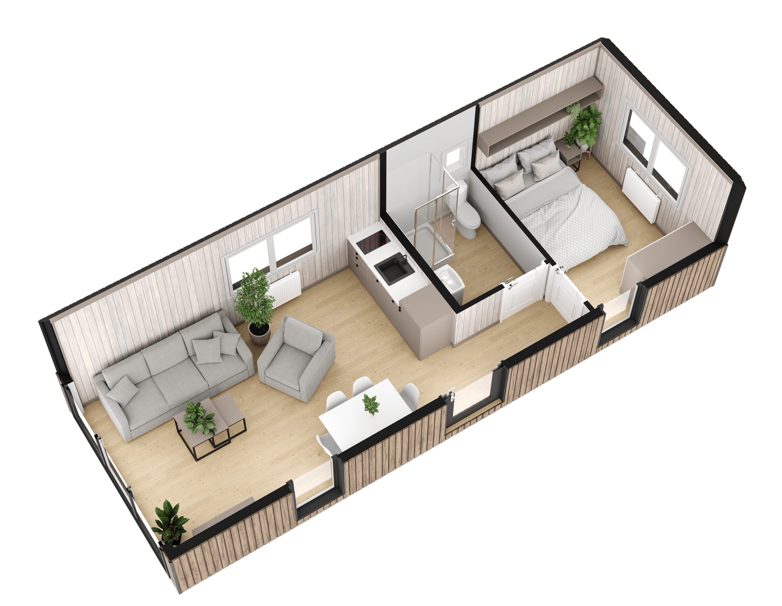 Zen Mobilheim, Glamping Grundriss